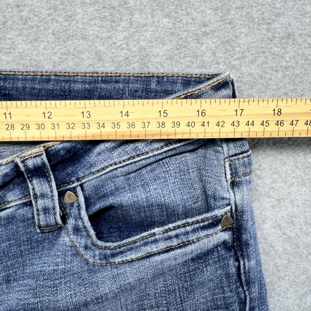 Kut From The Kloth Straight Leg Jeans Women's 12 Blue Med Wash Denim Distressed - Picture 8 of 14